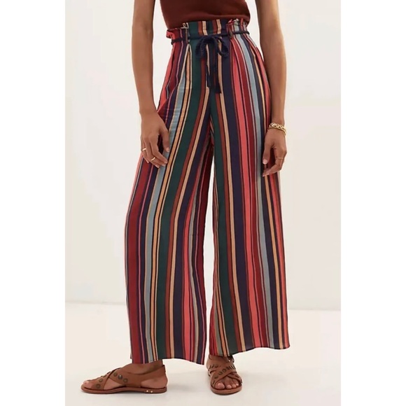 Anthropologie Farm Rio Striped Wide-Leg Pants - Picture 2 of 7
